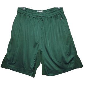 Women's Shorts Large Green Athletic Basketball Gym L long polyester